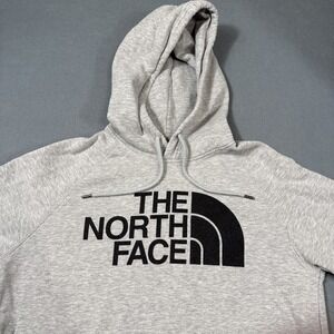 SWEATSHIRT HOODED North Face Womens MEDIUM GRAY BLACK Pullover